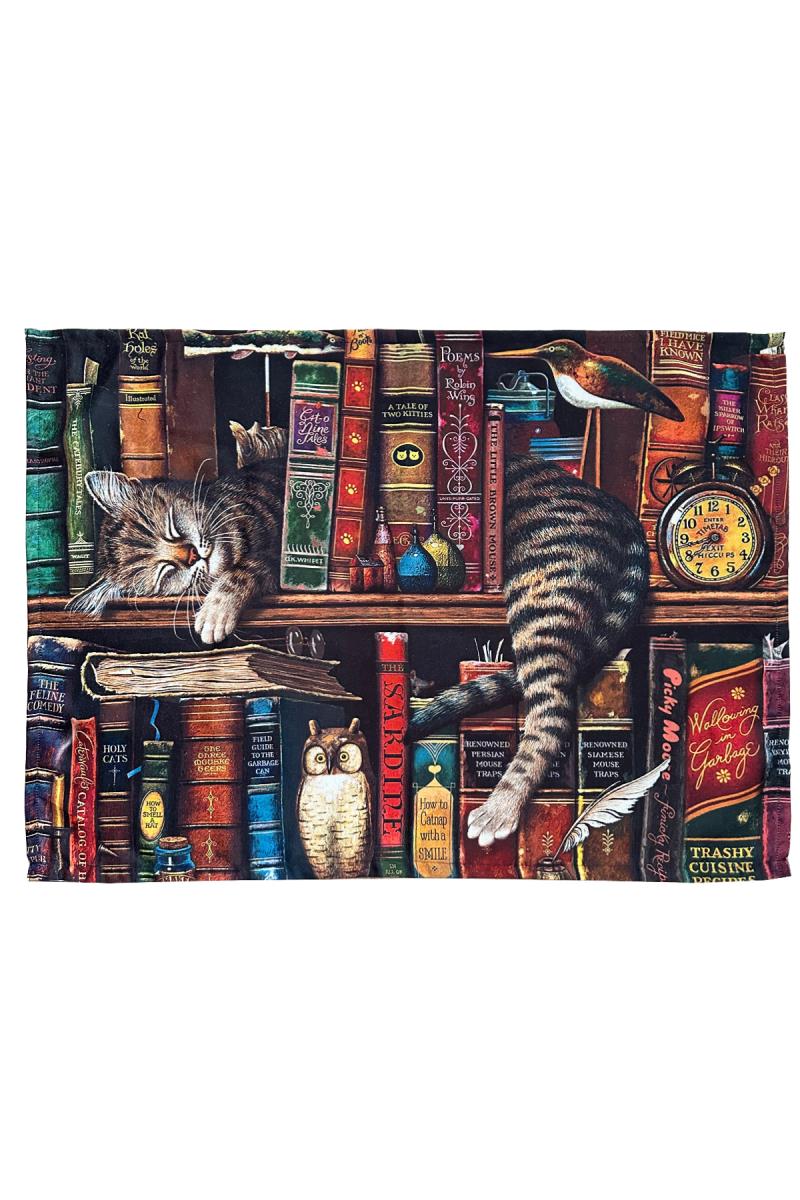 Kütüphanedeki Kedi Duvar Halısı 